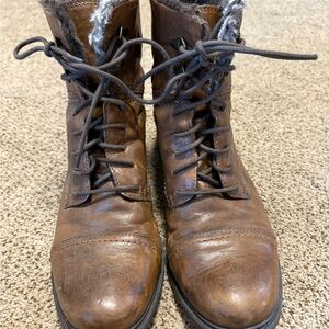 Clarks Brown Leather Women's Combat Boots